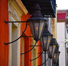 Load image into Gallery viewer, Gas Lamps On Red Wall